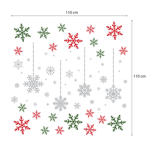 The Seasonal Aisle Coloured Christmas Snowflakes Wall Sticker Wayfair